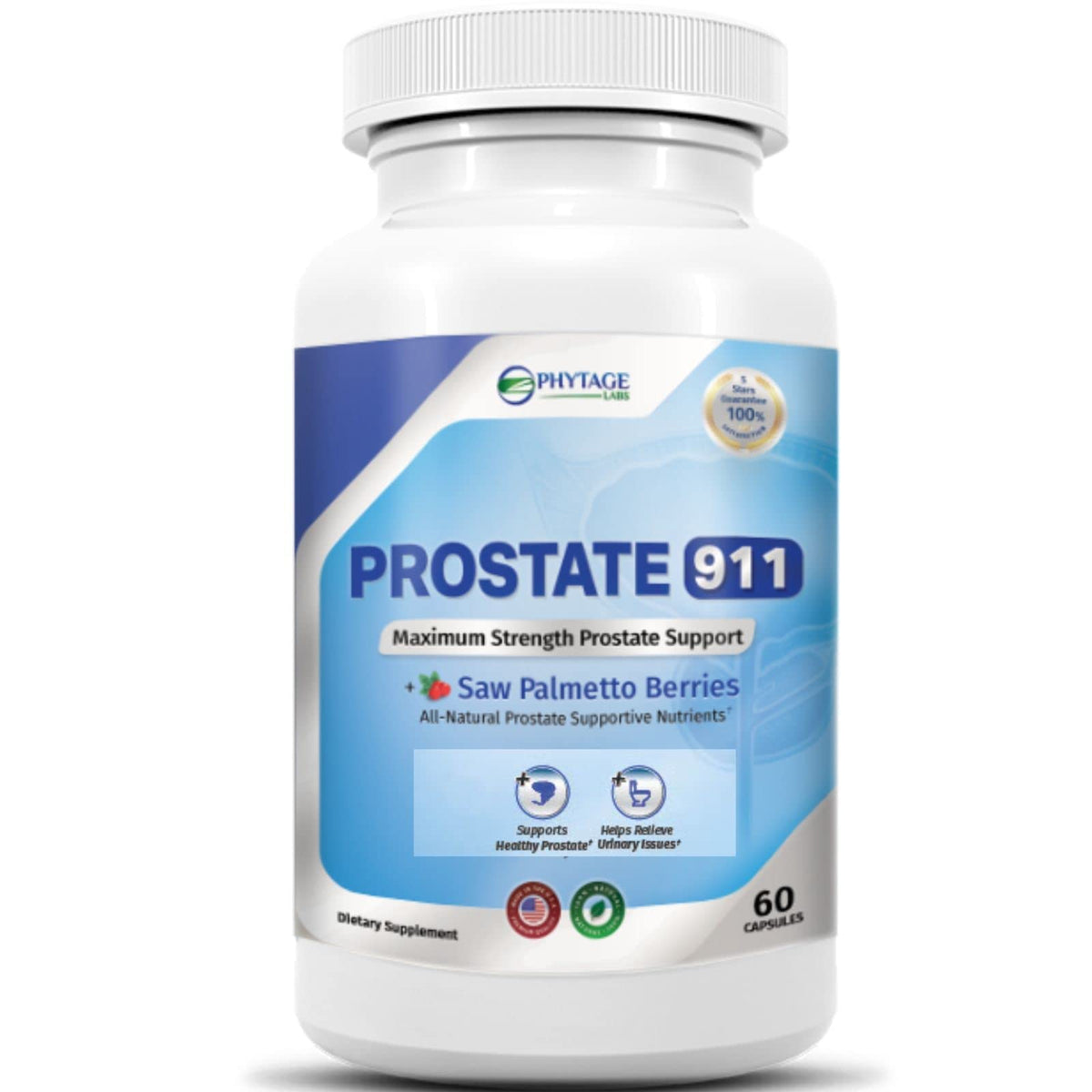 Prostate 911 Men’s Health Supplement - Saw Palmetto Support Prostate Function(60 Capsules)